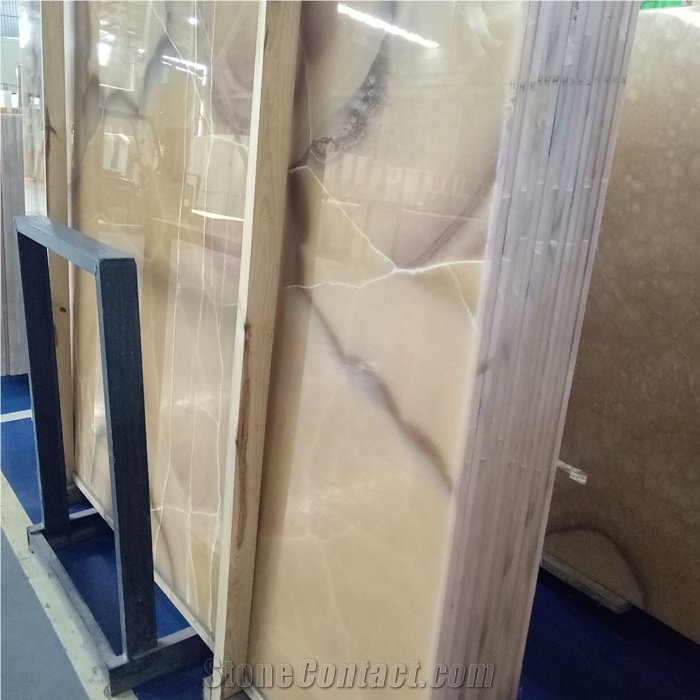 Yellow Peach Gold Onyx Stone