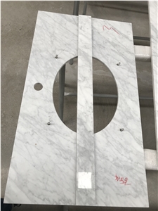 Bianco Carrara White Marble Bath Vanity Tops