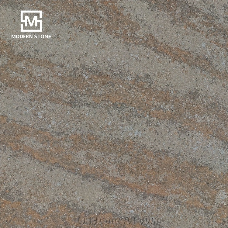 Polished Rust Slabs Quartz Stone Dining Table