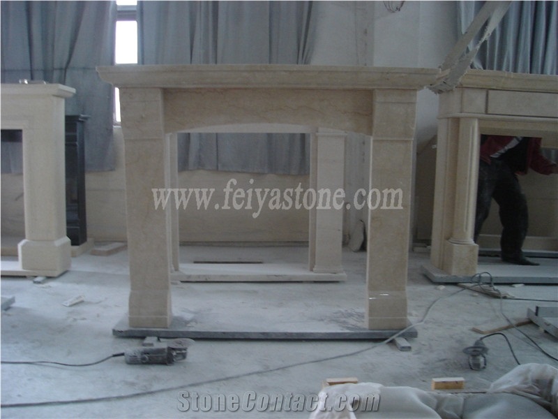 Botticino Classico Marble Fireplace
