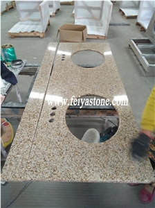 G682 China Gold Granite Double Sink Vanity Top