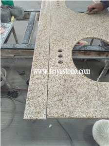 G682 China Gold Granite Double Sink Vanity Top