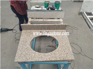 G682 China Gold Granite Double Sink Vanity Top