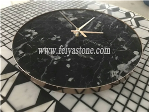 Natural Stone Marble Clock with Blackcolor Natural Stone Marble Clock with Blackcolor