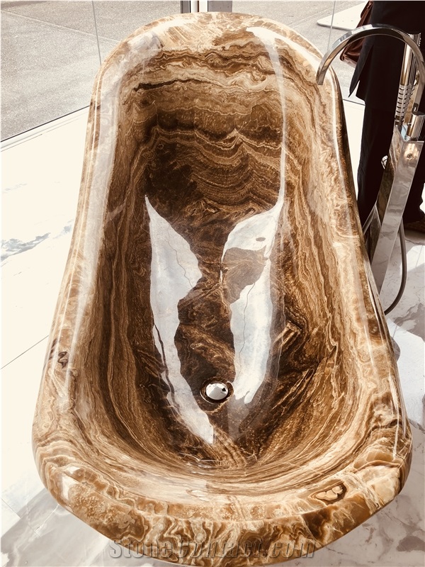 Luxury Brown Onyx Bathtub