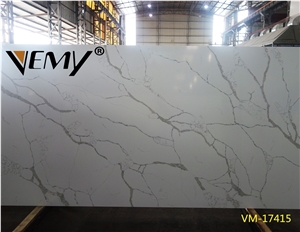 Vm-17415 Engineered Calacatta White Stone Countertops