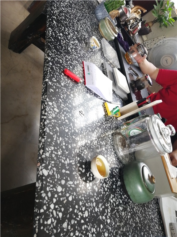 Gray Terrazzo Floor Tile and Slab