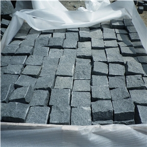 Padang Dark Granite Cubestones for Patio Paving