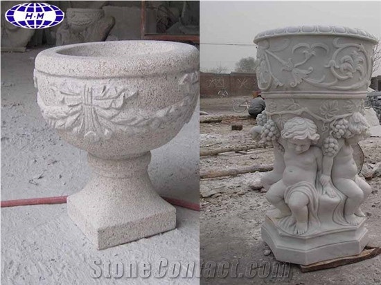 Large Stone Plant Pots