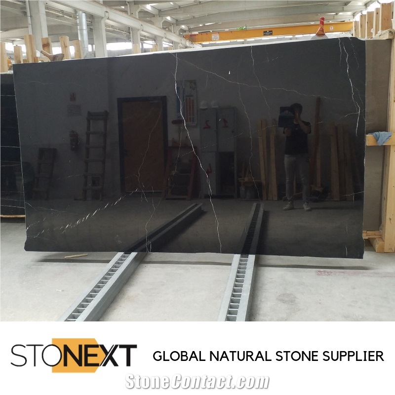 Alexander Black Marble Slabs