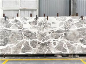 Bookmatch Pascal Grey Marble Wall Cladding Slab