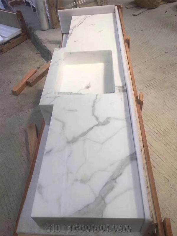 Calacatta White Marble Vanity Countertop Price
