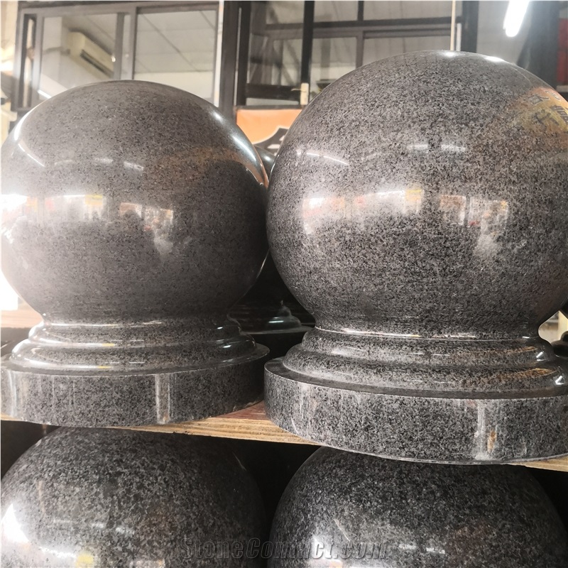Grey Granite Car Park Round Spherical Bollard Ball