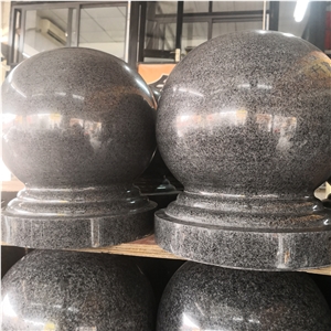 Grey Granite Car Park Round Spherical Bollard Ball