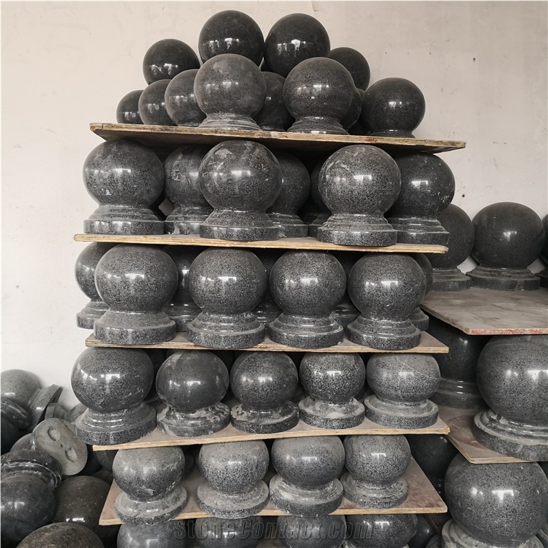 Grey Granite Car Park Round Spherical Bollard Ball