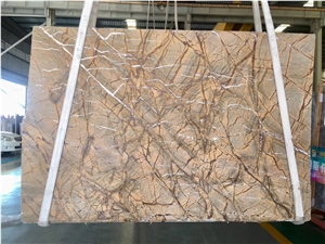 India Cafe Brown Forest Marble Slab Tile Price