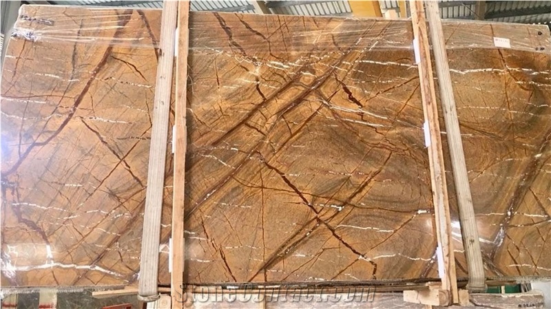 India Cafe Brown Forest Marble Slab Tile Price