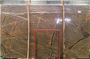 Indian Rainforest Brown Marble Slab Tile Price