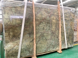 Indian Tropical Rainforest Green Marble Slab Tile