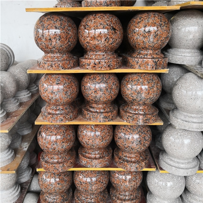 Maple Red Granite Car Parking Bollards Balls Price