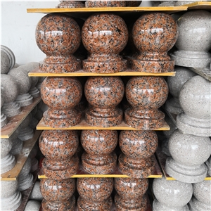 Maple Red Granite Car Parking Bollards Balls Price