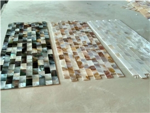 Natural Brown Seashell Mosaic Backsplash Tiles