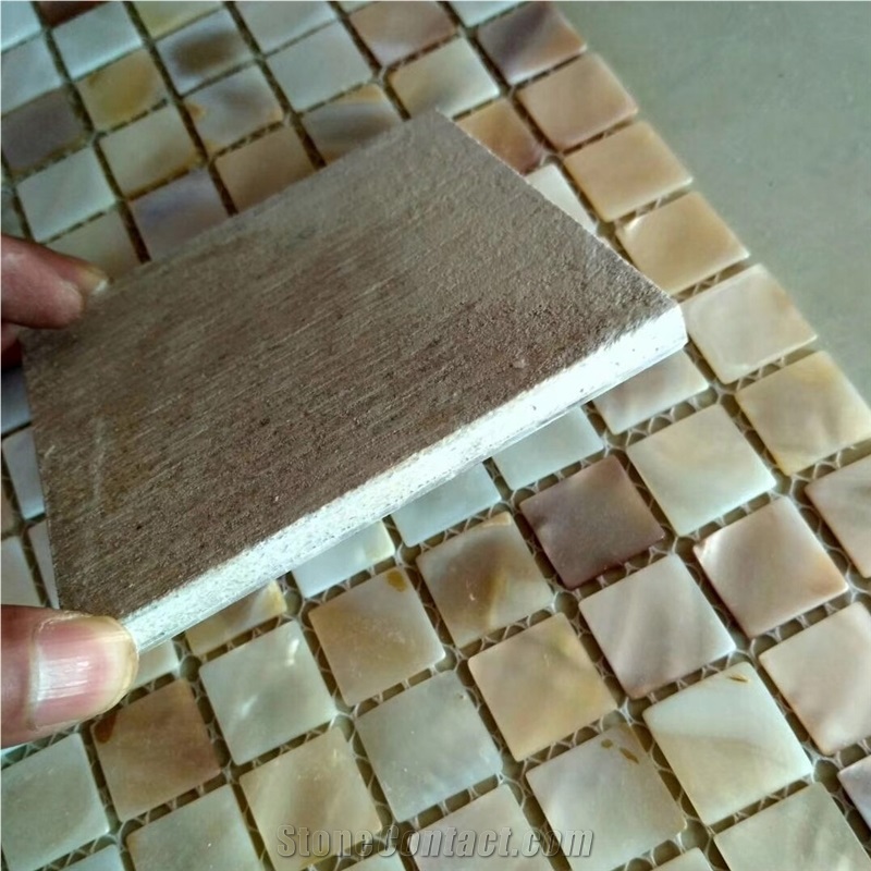 Natural Brown Seashell Mosaic Backsplash Tiles