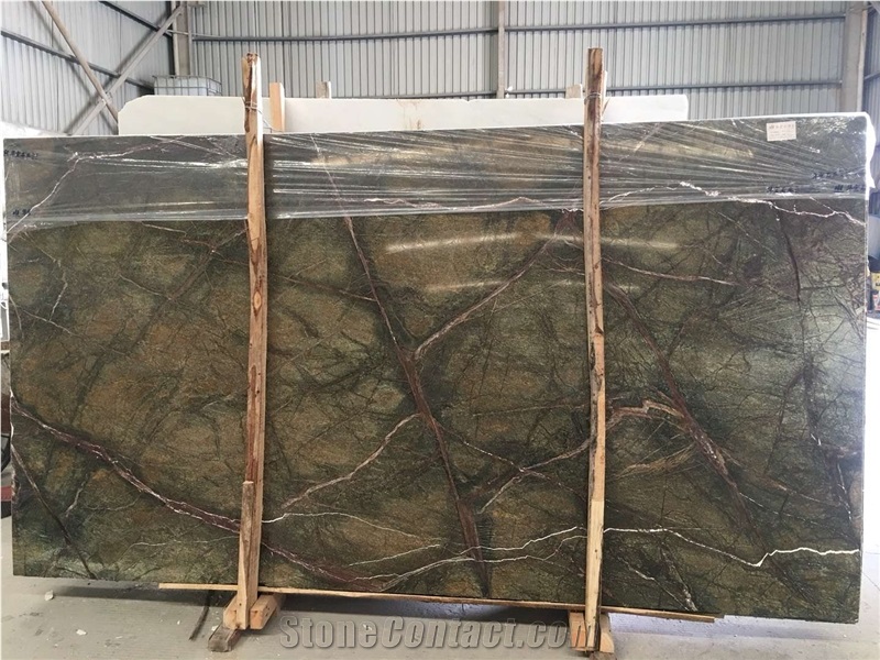 Polished Rain Forest Green Marble Slab Price
