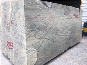 Quarry Indian Rainforest Green Marble Block Price