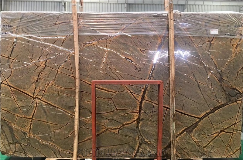 Rainforest Bidasar Brown Marble Slab Tile Price