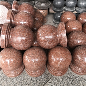 Red Pearl Granite Car Parking Ball Bollards Barrie