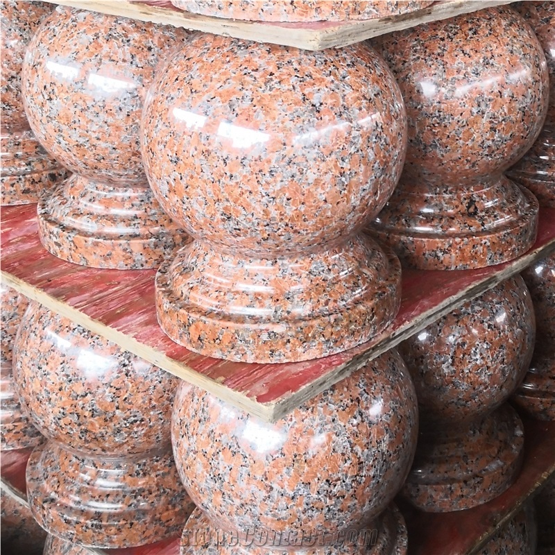Red Pearl Granite Car Parking Ball Bollards Barrie