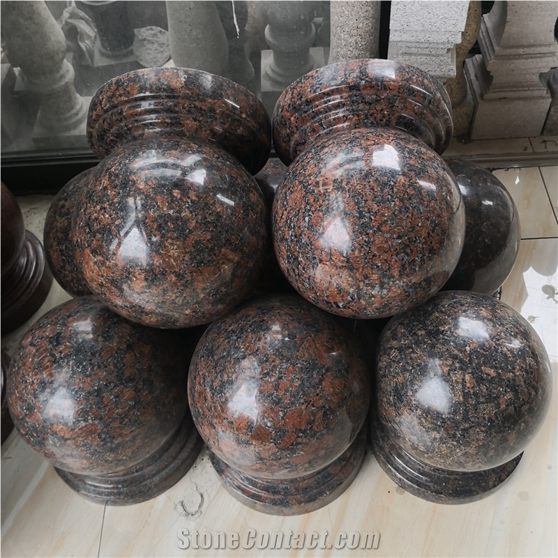 Red Pearl Granite Car Parking Ball Bollards Barrie