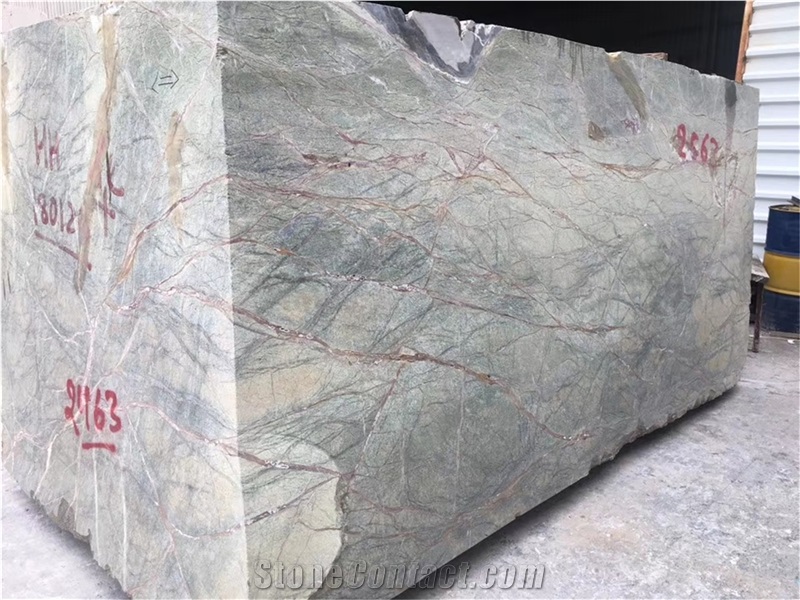 Wholesale Rain Forest Green Marble Block Price