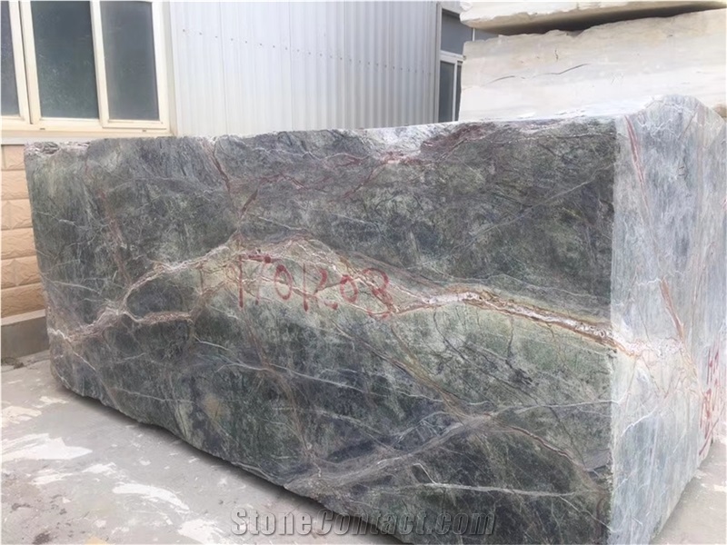 Wholesale Rain Forest Green Marble Block Price