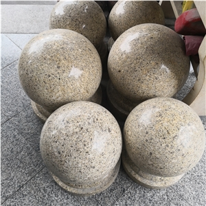 Yellow Granite Car Parking Sphere Balls Bollards Yellow Granite Car Parking Sphere Balls Bollards