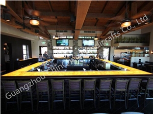 Artificial Backlit Marble Panels for Bar Counter
