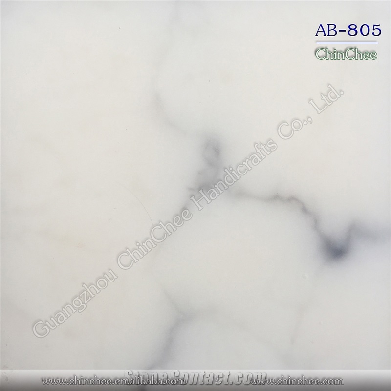Artificial Stone Snow White Marble Tile and Slab