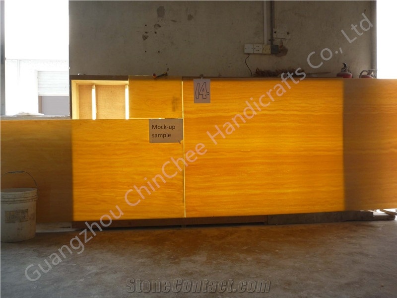 Honey Onyx Tiles Faux Alabaster for Bar Counter