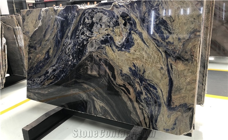 Luxurious Blue Azul Bahia Brazil Marble Slab