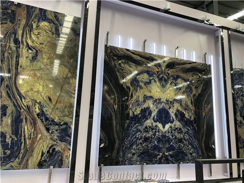 Luxurious Blue Azul Bahia Brazil Marble Slab