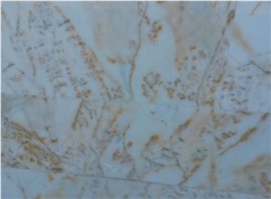 Mugla White With Gold Dots Marble Blocks