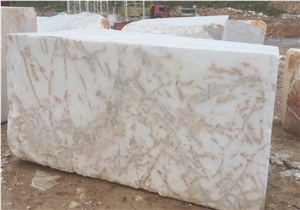 Mugla White With Gold Dots Marble Blocks