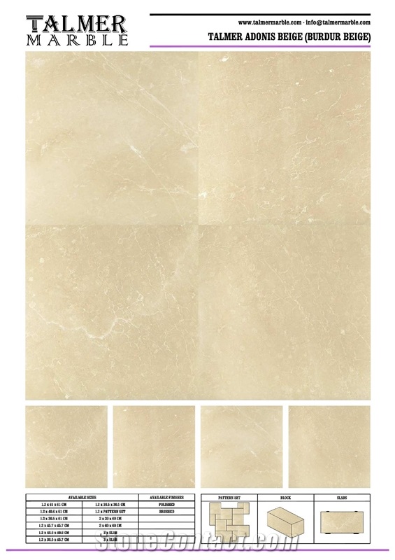Talmer Adonis Beige Marble Tiles, Slab(Burdur Beige Marble Tiles, Slab)