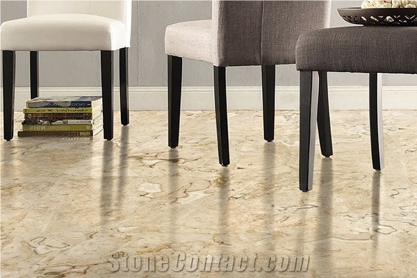 Talmer Cappuccino Creamline Marble Tiles, Slab