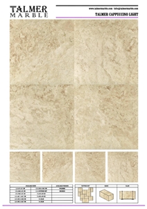 Talmer Cappuccino Light Marble Tiles, Slab