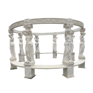 Marble Figure Statue Column Garden Gazebo
