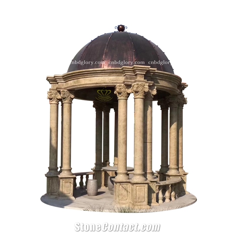 Marble Figure Statue Column Garden Gazebo