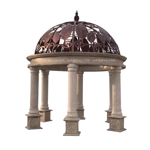 Marble Figure Statue Column Garden Gazebo
