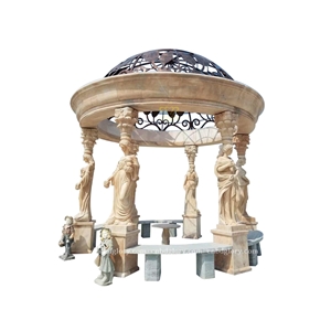 Marble Figure Statue Column Garden Gazebo